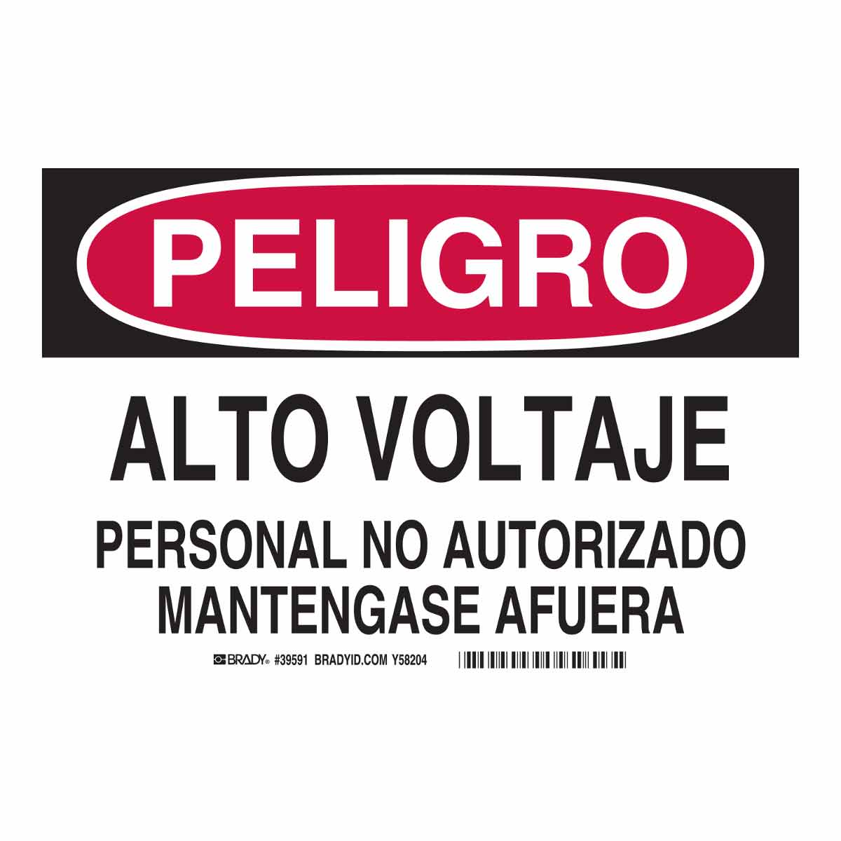 39591 B120 7X10 SPANISH/DNGR HIGH VOLT KEEP