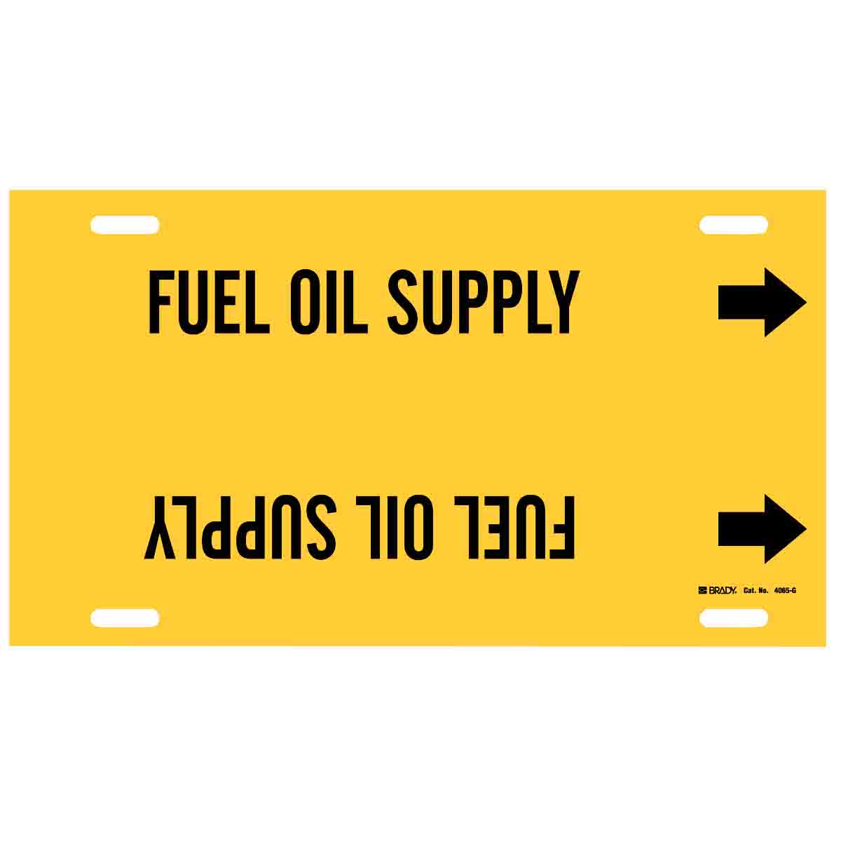 B-915 Brady 4063-G Brady Strap-On Pipe Marker Legend Fuel Oil Legend Fuel Oil Black On Yellow Printed Plastic Sheet B-915 Brady 4063-G Brady Strap-On Pipe Marker Legend Fuel Oil Legend Fuel Oil Black On Yellow Printed Plastic Sheet