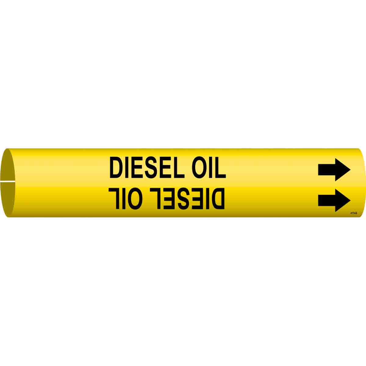 Legend Diesel Oil Brady 4174-B Bradysnap-On Pipe Marker B-915 Black On Yellow Coiled Printed Plastic Sheet 