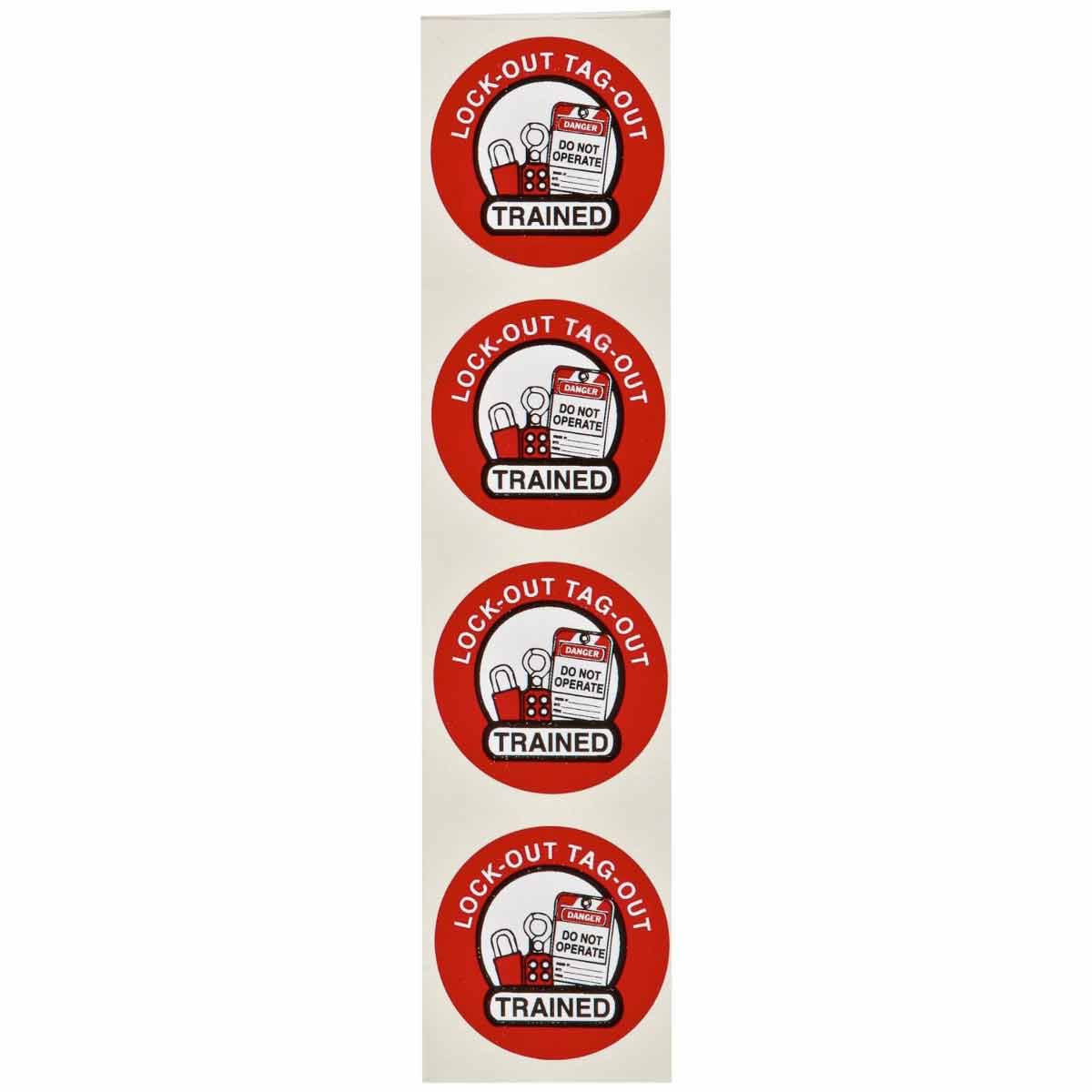 42248 B946 HARD HAT LBL 2" DIA 4-UP BLK/RED/WH
