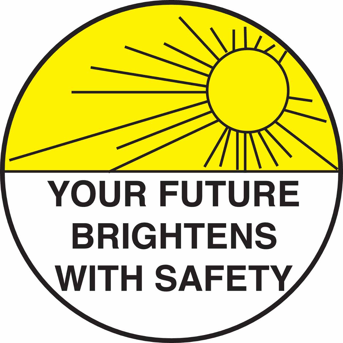 42290 B946 HARD HAT LBL 2" DIA 4-UP BLK/YEL/WH