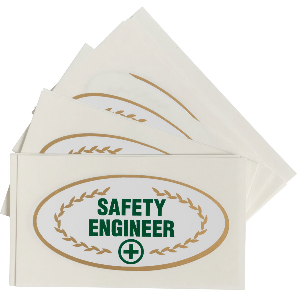 43194 B946 HARD HAT EMBLM 3" OVAL GRN/GOLD/WH