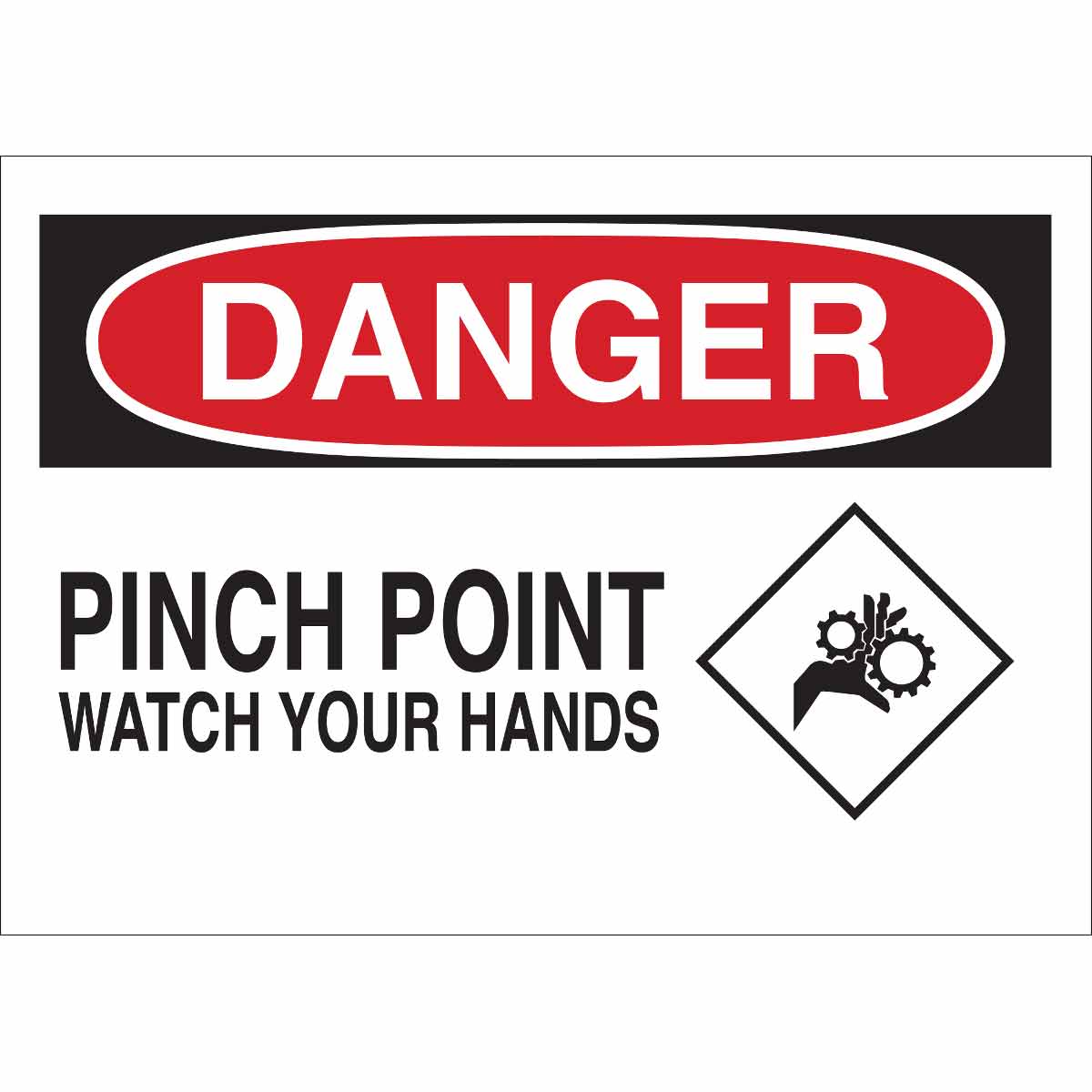 122743 B120,10X14,RED,BLK/WHT,PINCH POINT