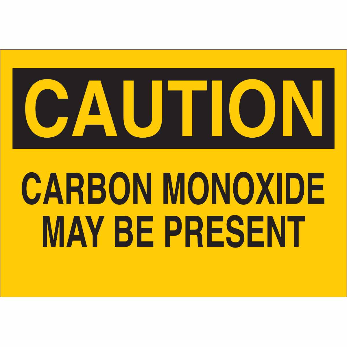 43496 B555 10X14 BLK/YEL CAUTION CARBON MONOXI