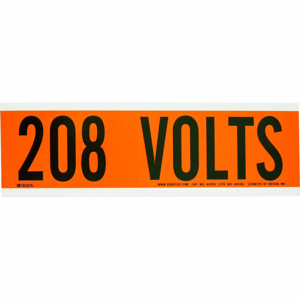 208 Volts Conduit and Voltage Labels | BradyID.com