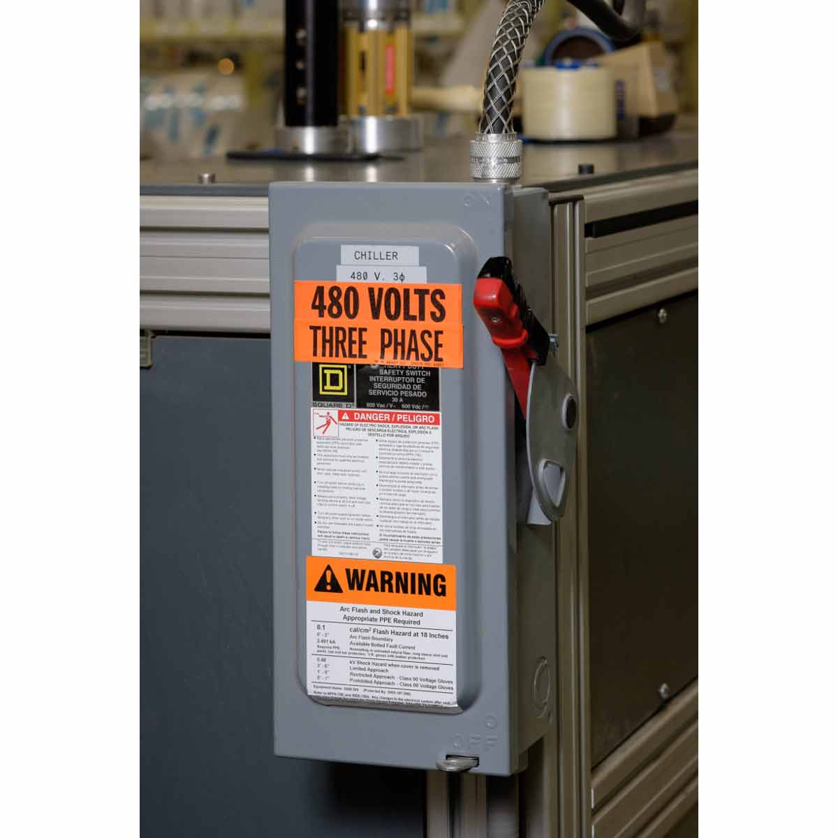 Three Phase Conduit and Voltage Labels Brady Part 44231 Brady