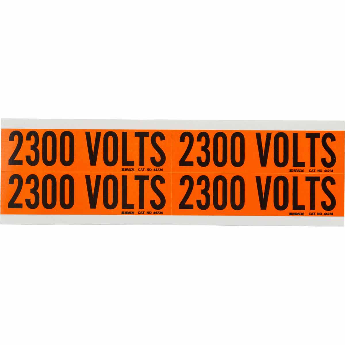44234 Label STYLE B BK on OR 2300 VOLTS 4/CD