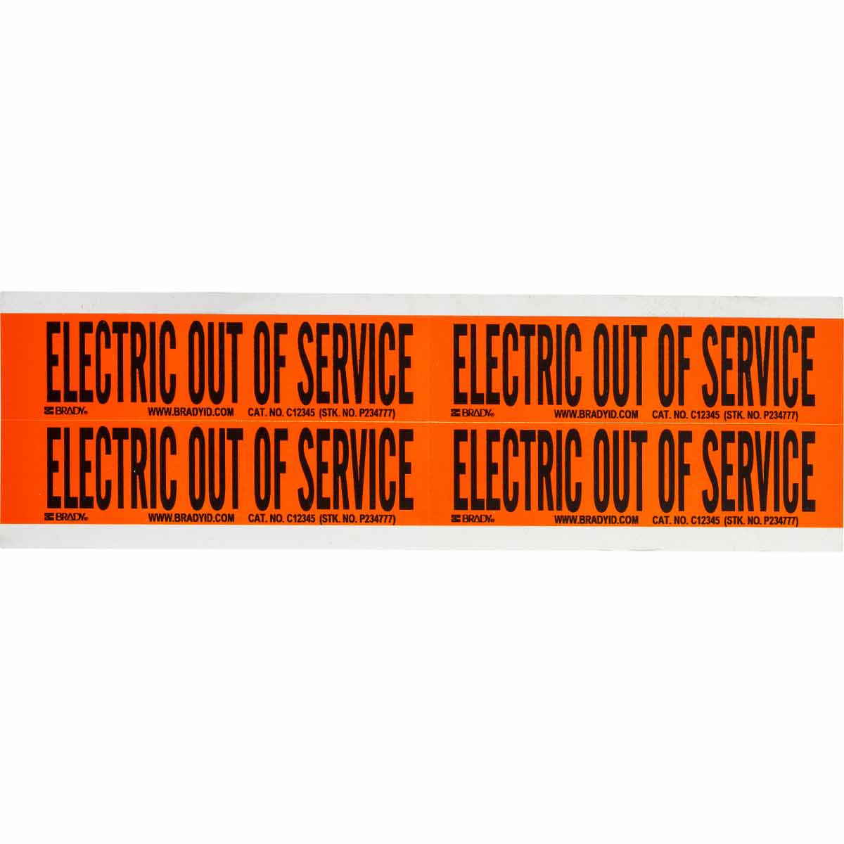44250 Lbl STYLE B BK/OR ELEC OUT OF SVC 4/CD