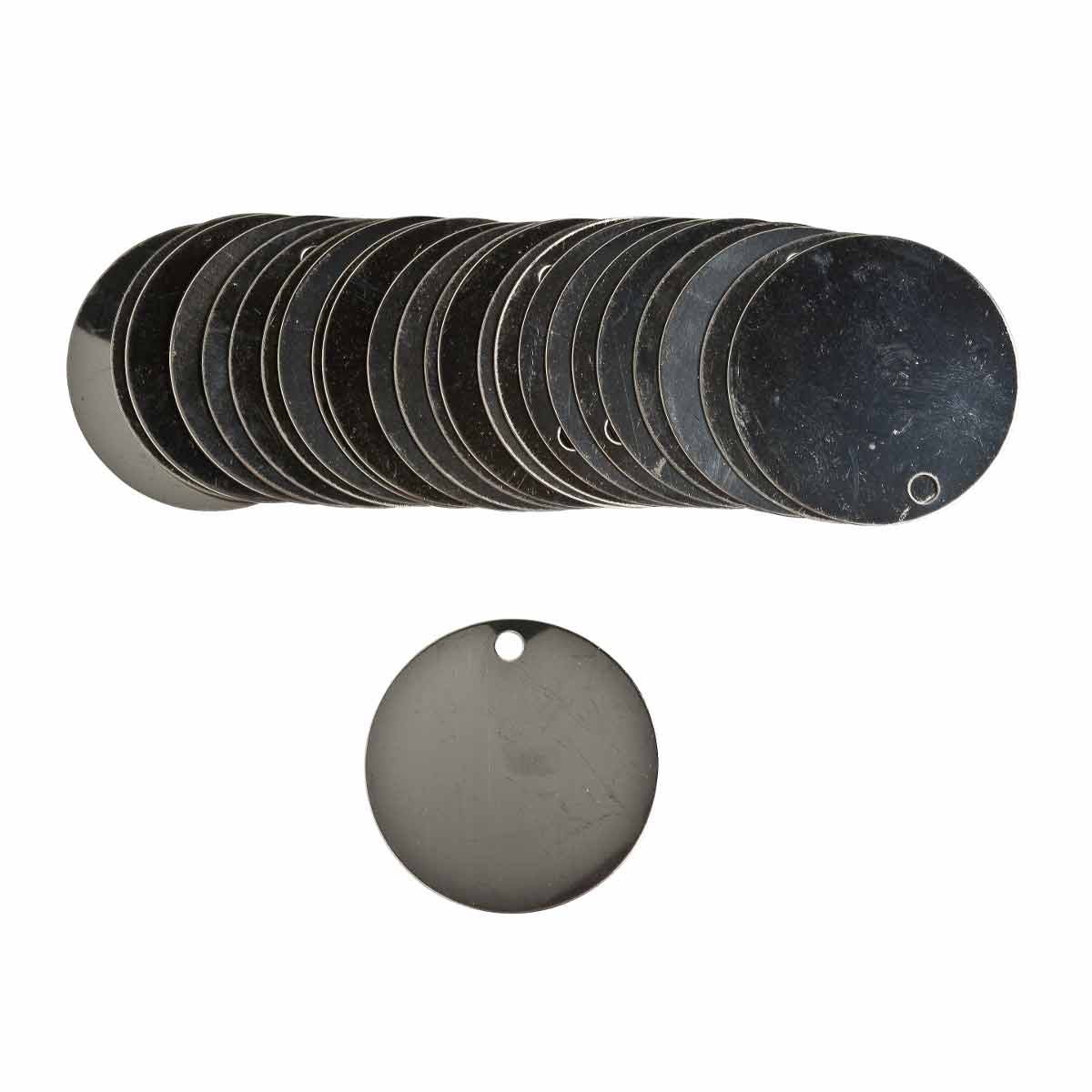 44400 BLANK S.STL ROUND VALVE TAGS 38MM PK25