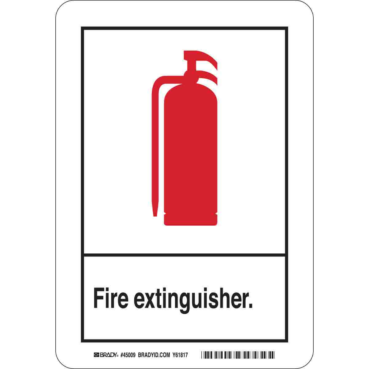 45009 B120 10X7 ANSI BLK,RED/WHT FIRE EXTING