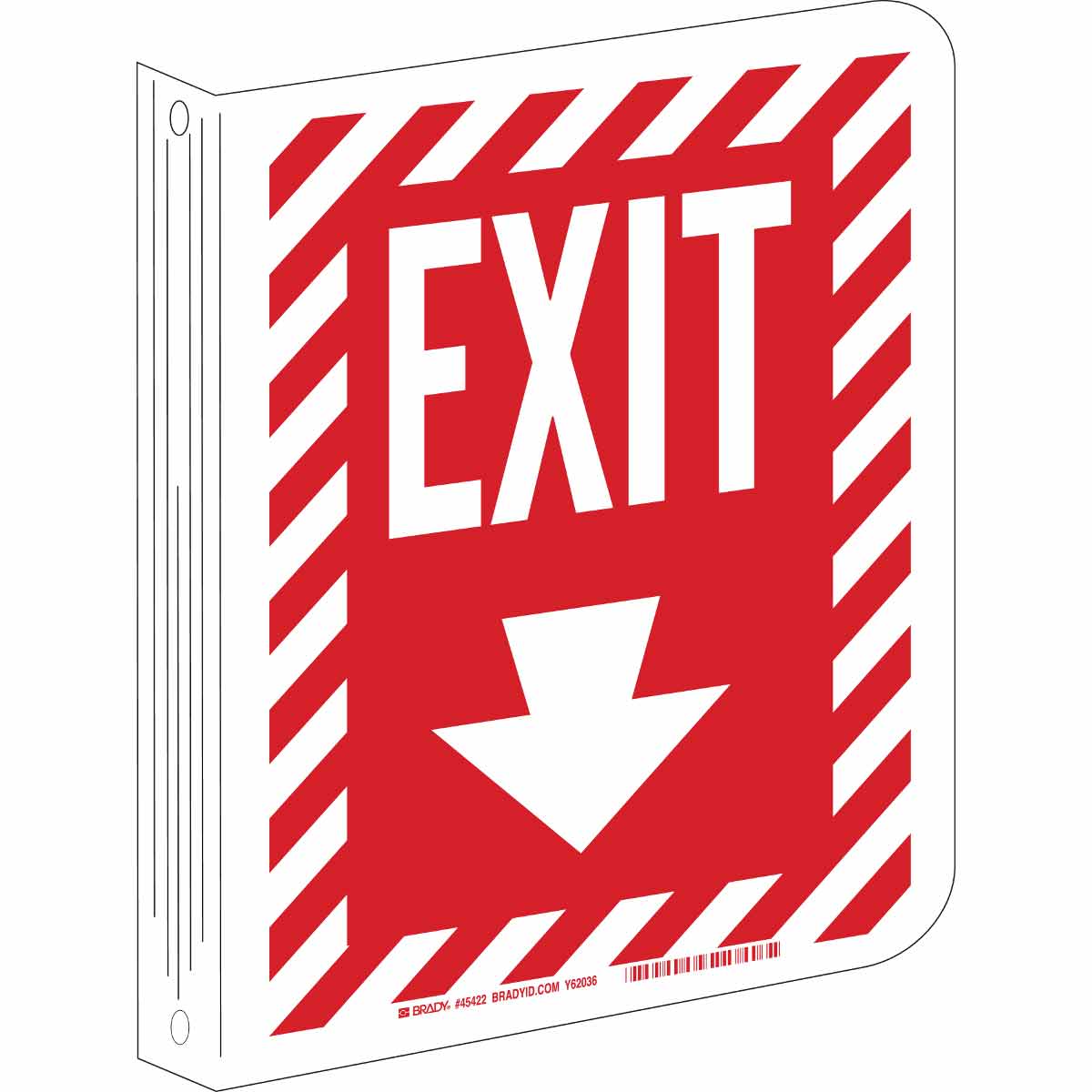45422 B450, 12.5".X18", HIGH VIS L-SIGN, EXIT