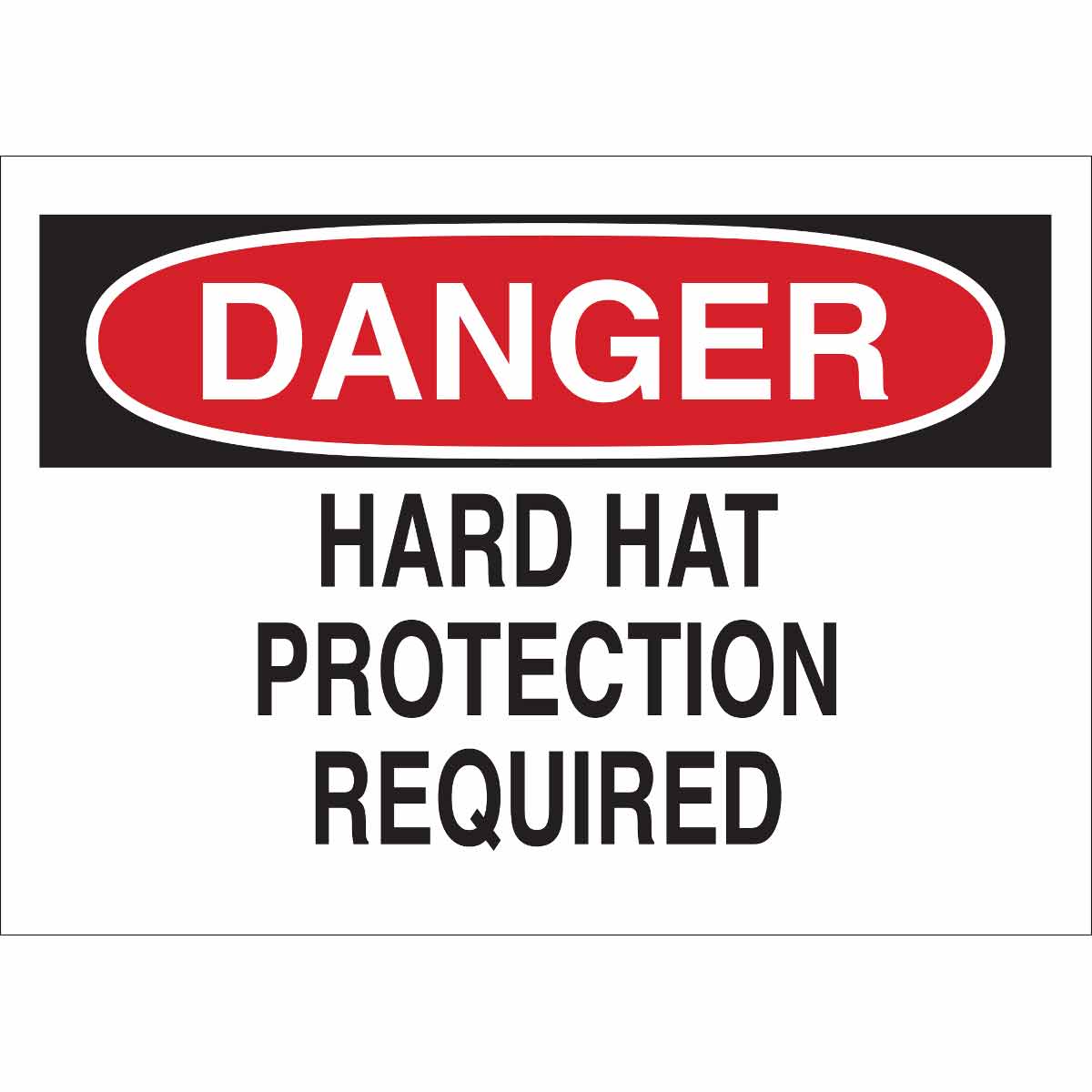 DANGER Hard Hat Protection Required Sign