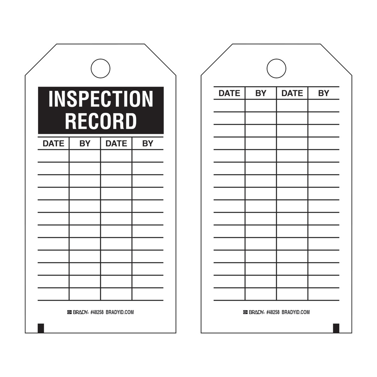 48258 TAG B853 5.75X3 BLK/WHT 2-SIDE 100/PK