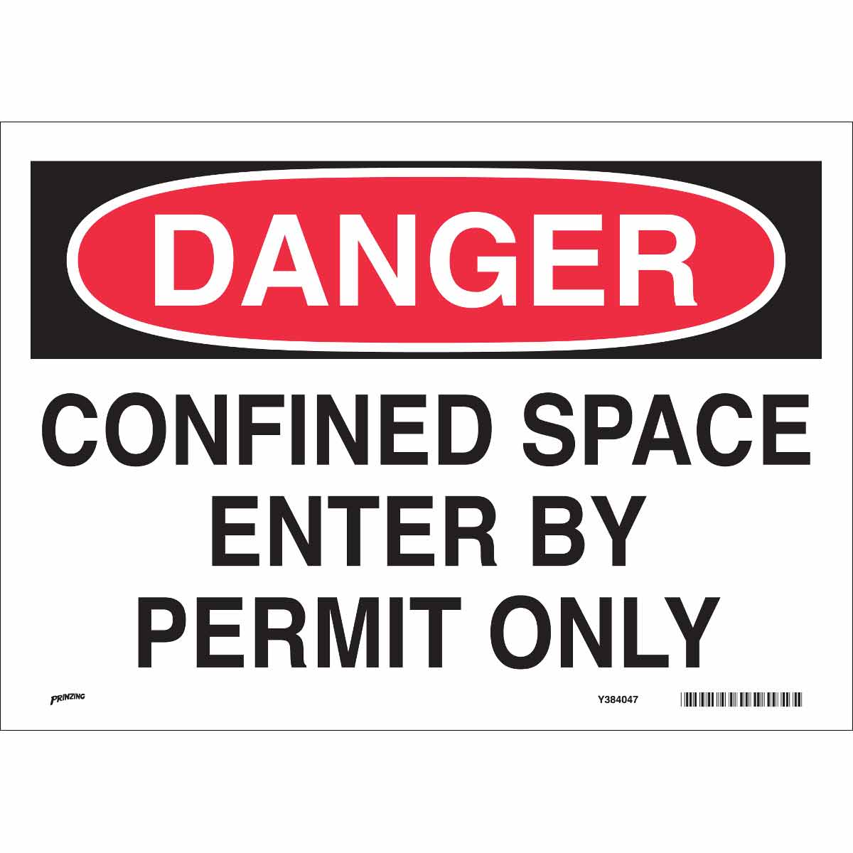 SV472D B946 10X14 B,R/W PRINZING CONFINED SPACE