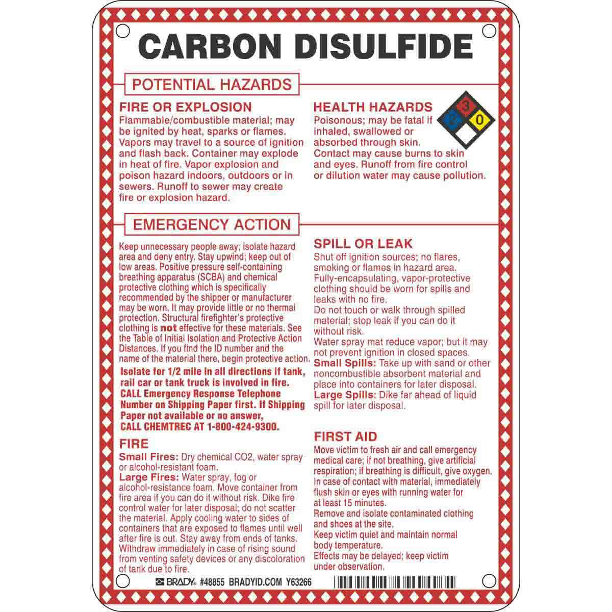 48855 HAZARDOUS MATERIAL SIGN(DOT 5800.4-1987)