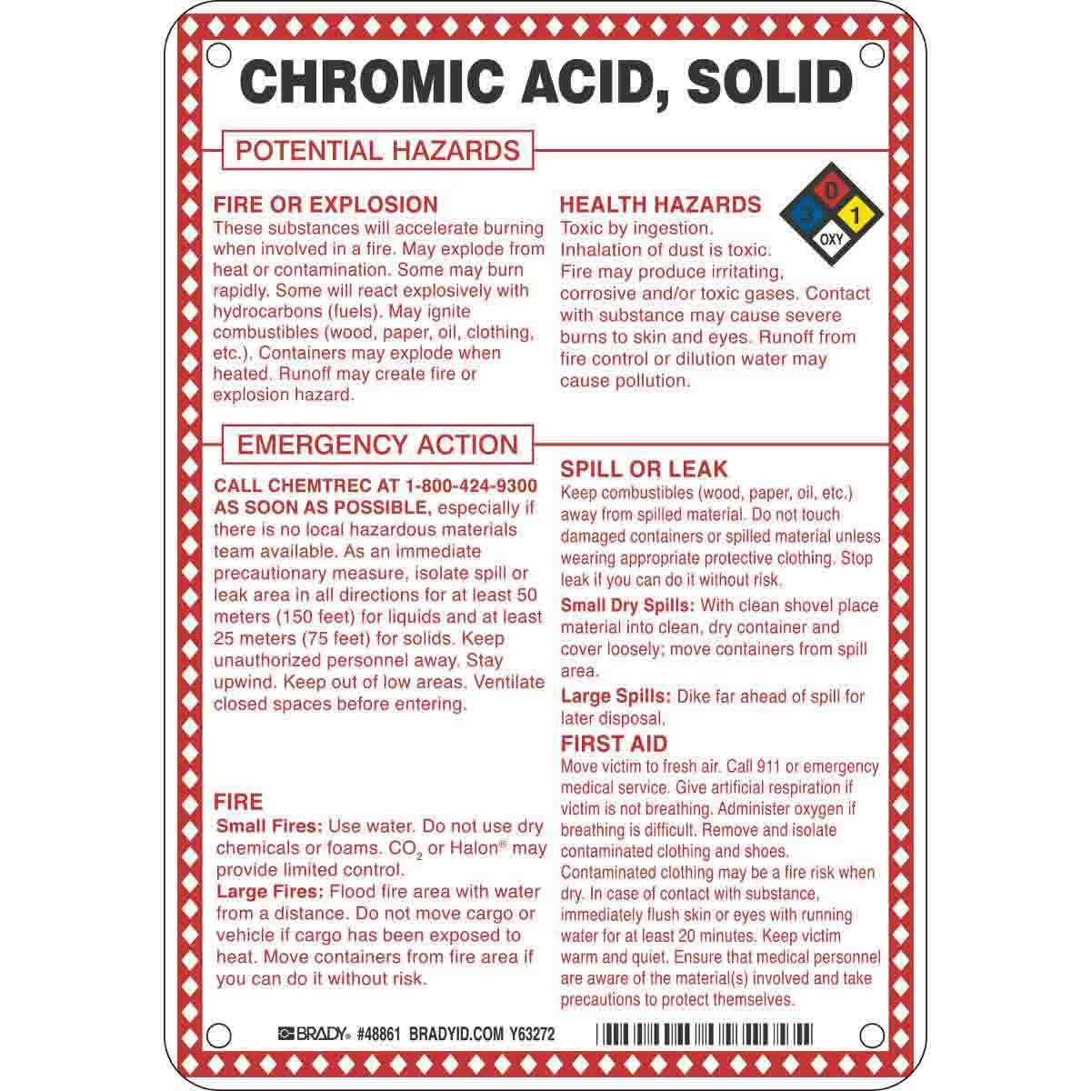 48861 HAZARDOUS MATERIAL SIGN(DOT 5800.4-1987)