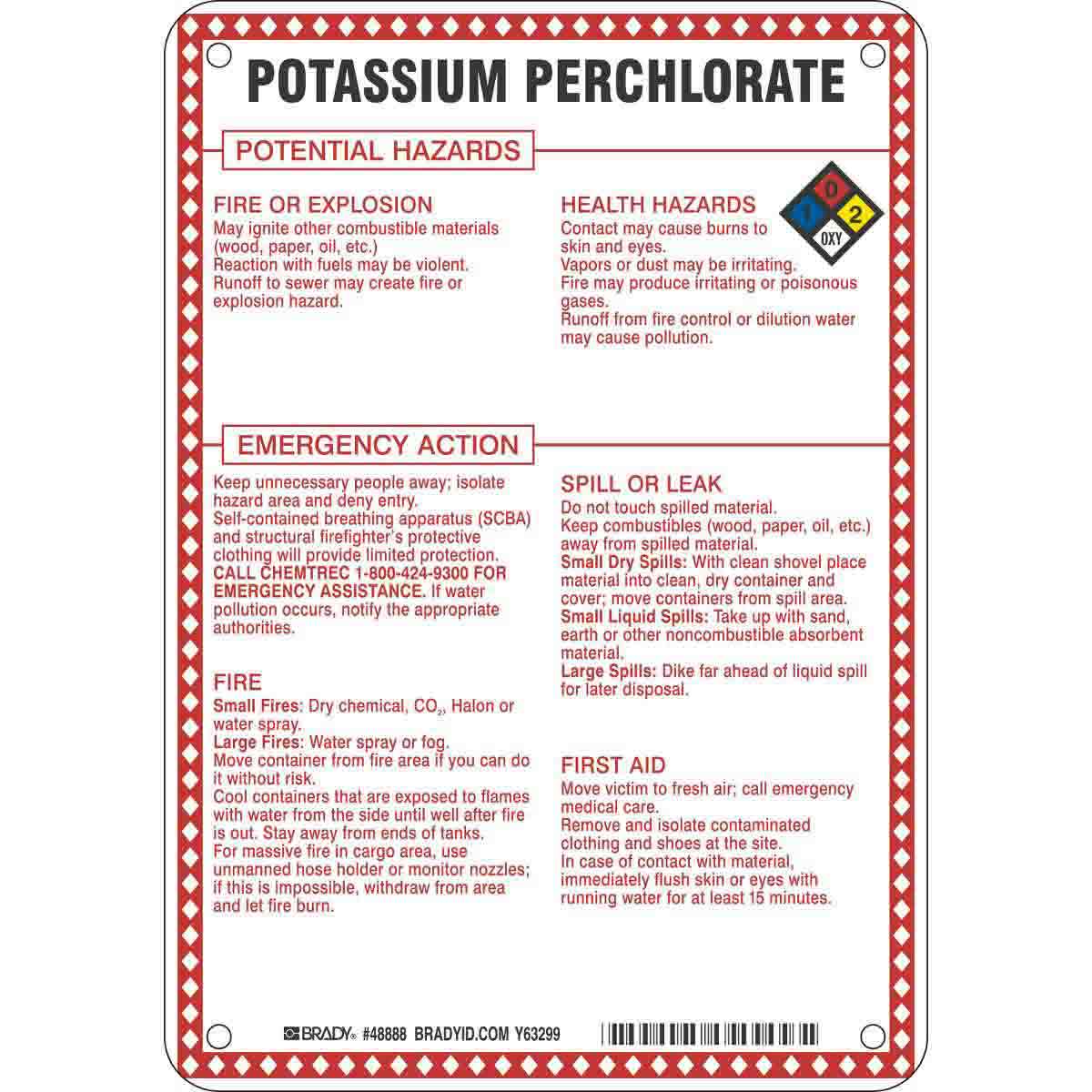 48888 HAZARDOUS MATERIAL SIGN(DOT 5800.4-1987)