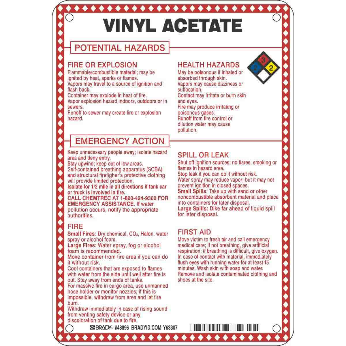 48896 HAZARDOUS MATERIAL SIGN(DOT 5800.4-1987)