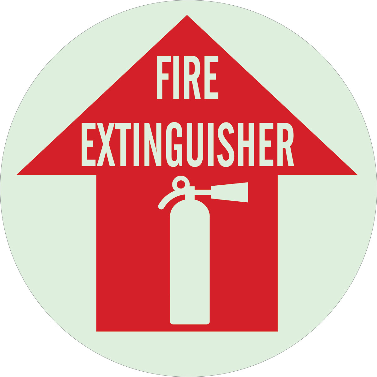 49062 B808 17" DIA RD/GLO FIRE EXT&ARO FLR SGN