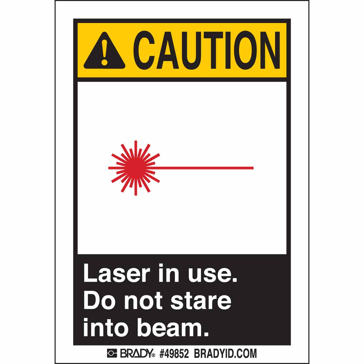 49852 PREMIER CAUTION SIGN-LASER 5/PK