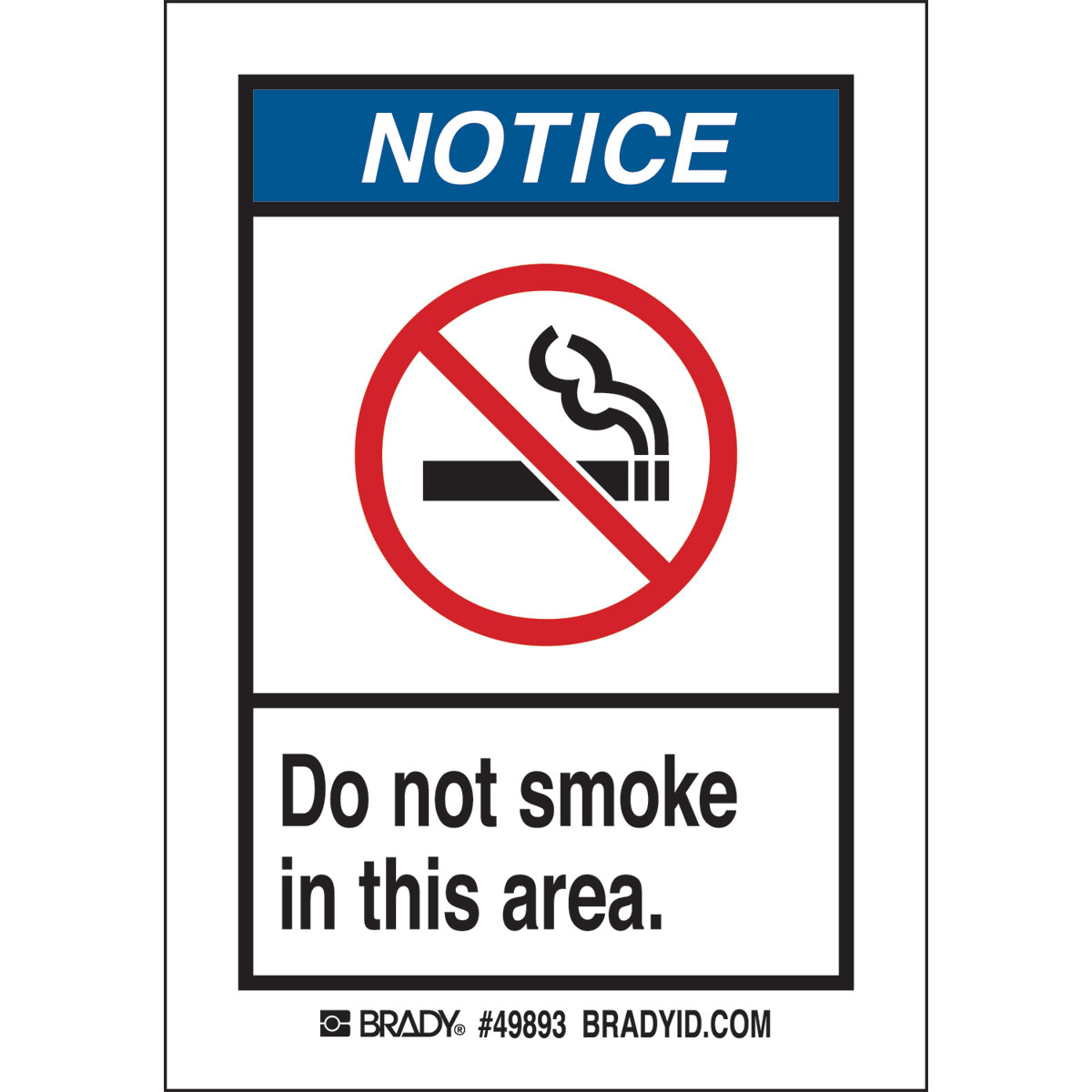 49893 DO NOT SMOKE IN AREA 5/PK