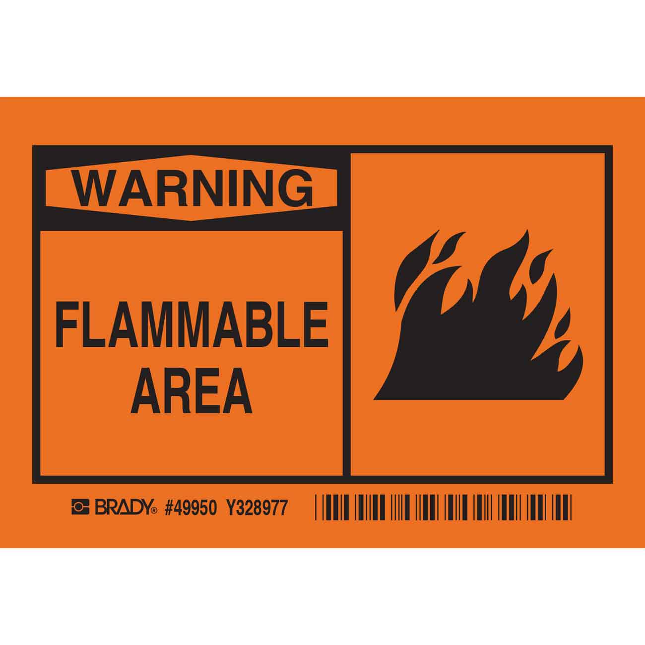 49950 FLAMMABLE AREA 5/PK