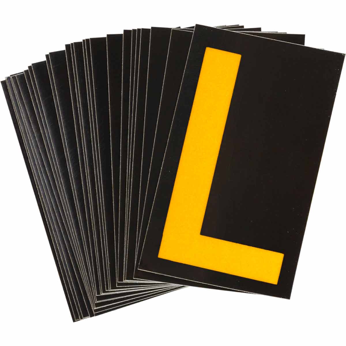 5905-L 1 in Plastic N&L Yellow on Black L 25/PK