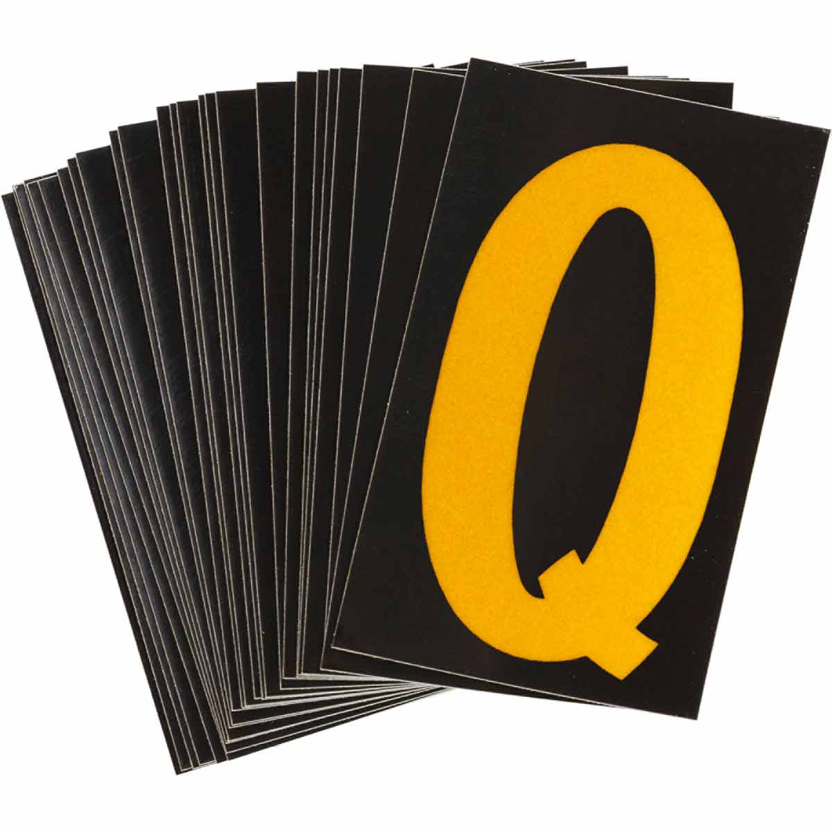 5905-Q 1 in Plastic N&L Yellow on Black Q 25/PK