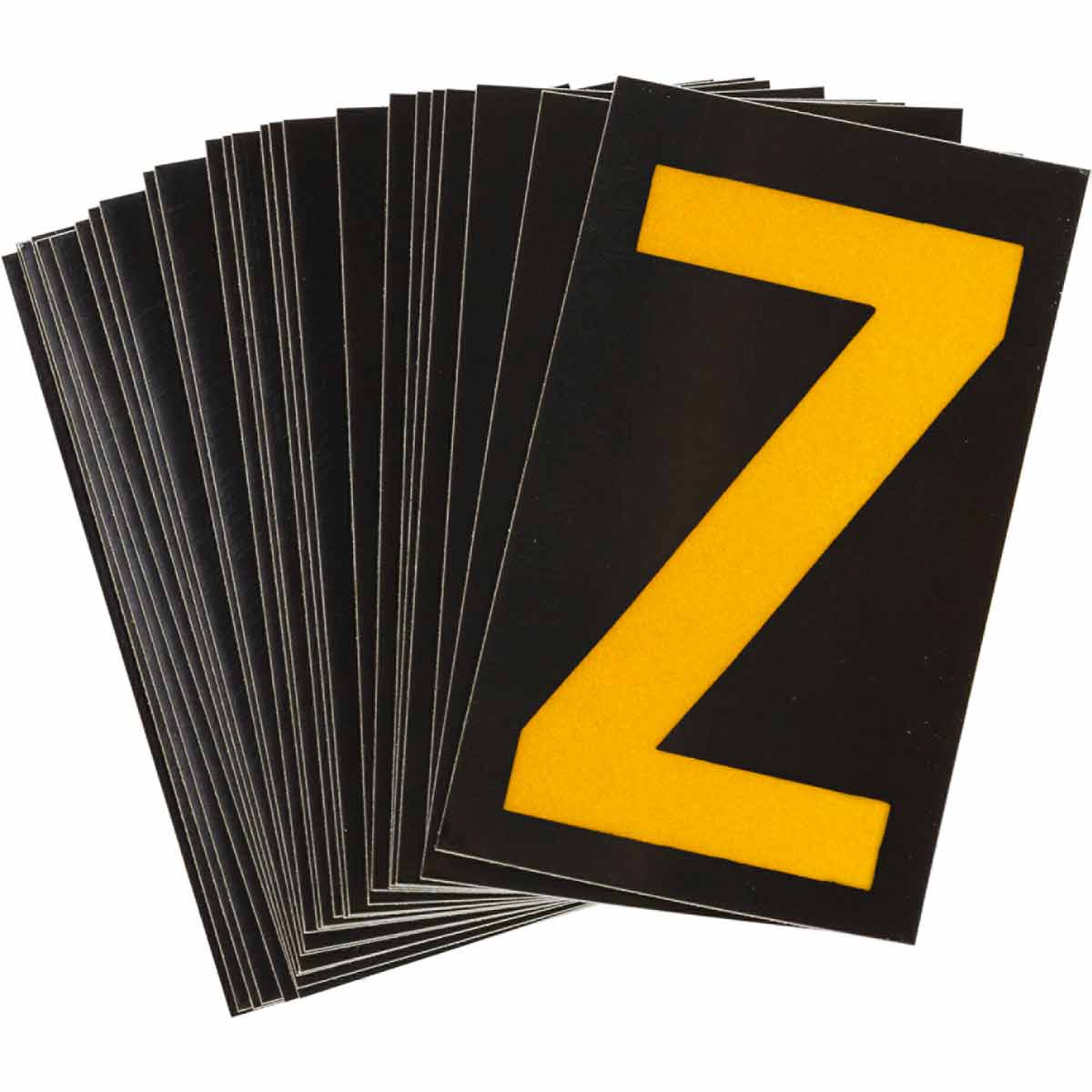 5905-Z 1 in Plastic N&L Yellow on Black Z 25/PK