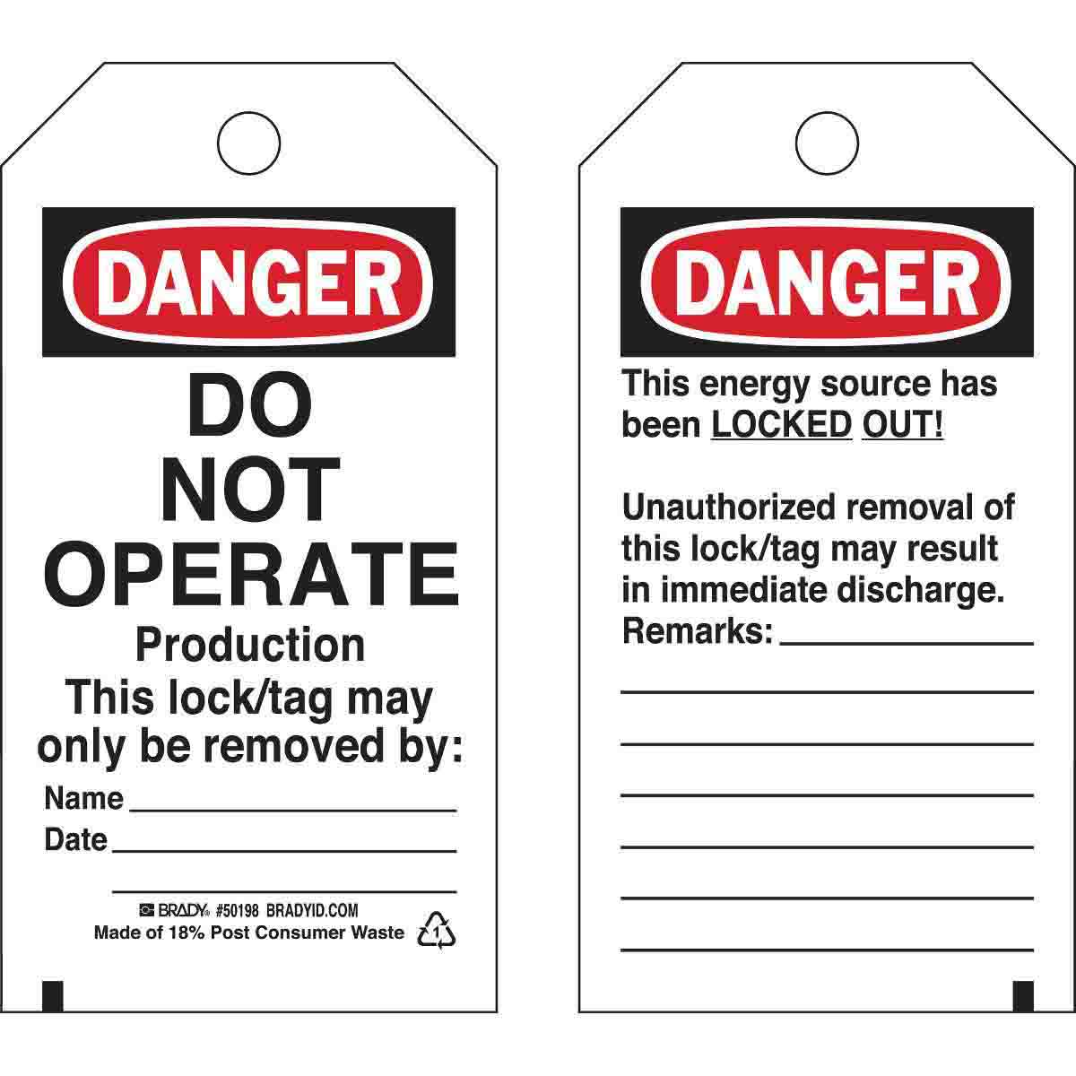 133555 TAG B853 5.75X3 BK/RD/WH L/O REVB,25/PK