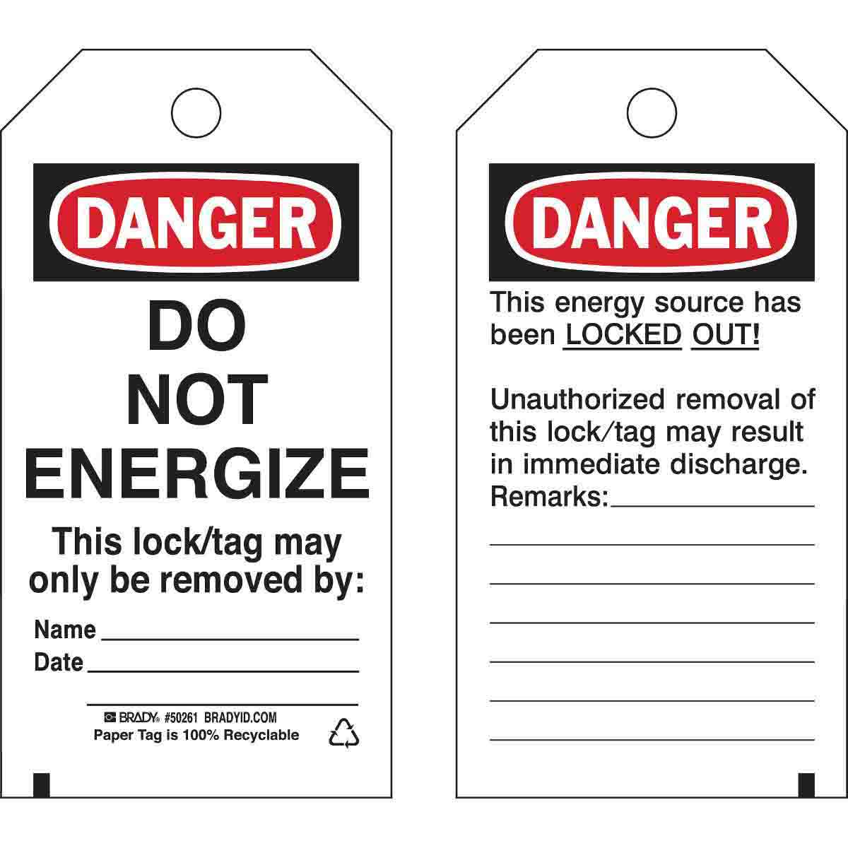 50261 TAG B853 5.75X3 BK/RD/WH L/O REVB,25/PK