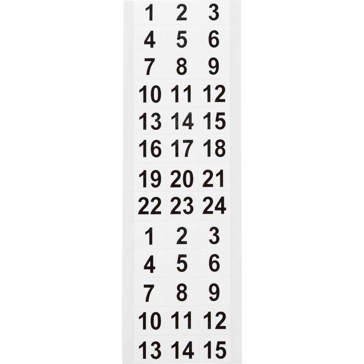 51669 .75" Vinyl N&L BK/WT Asstd Numbers 39/PK