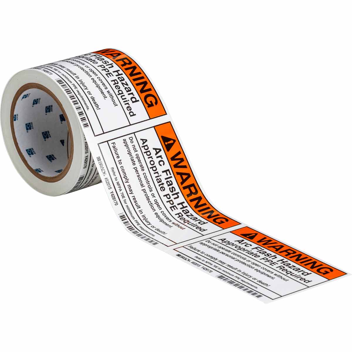 52015 B302 3.5X5 ARC FLASH DGR TEXT 100/RL BOW