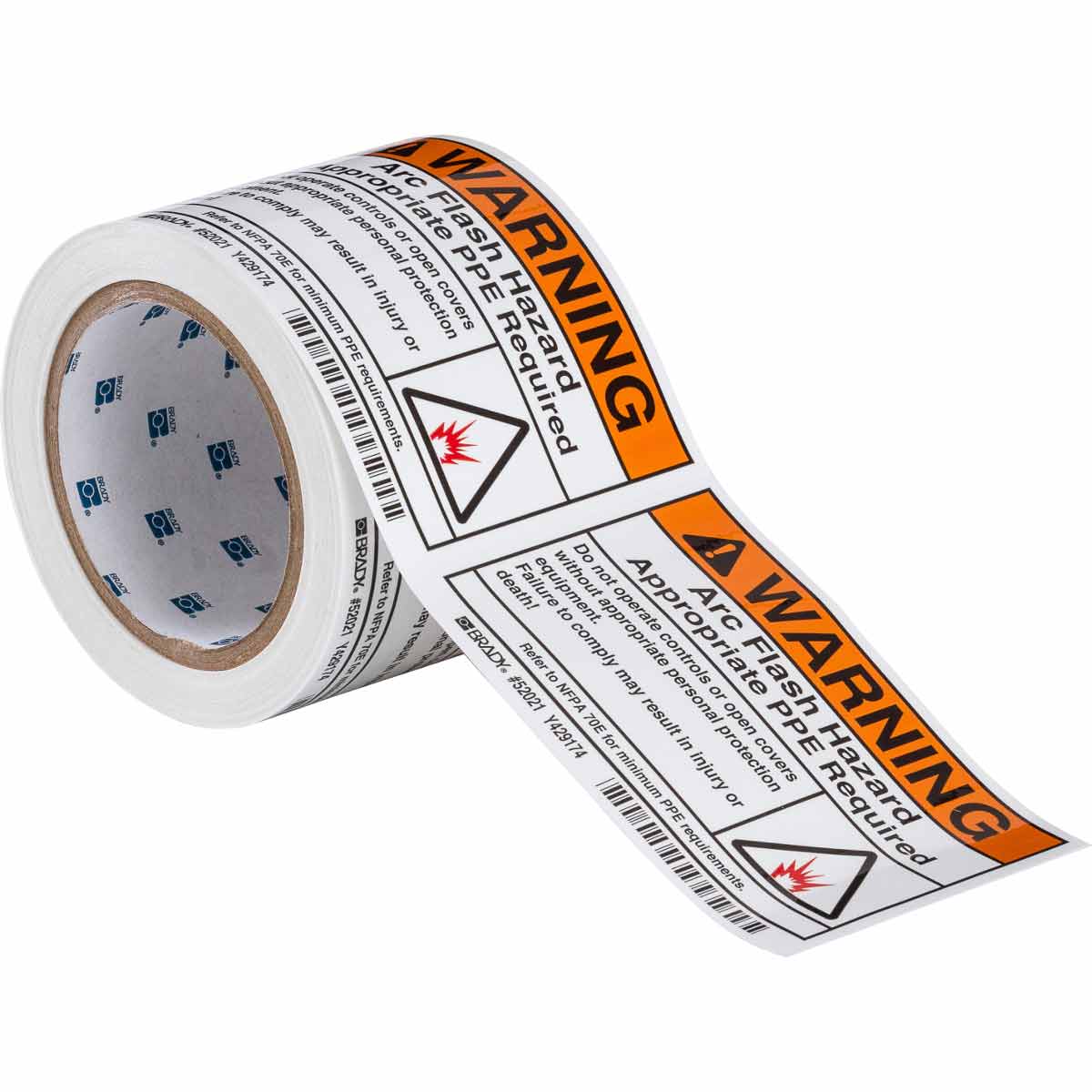 52021 B302 3.5X5 ARC FLASH 100/RL BK,ORG,RED/W