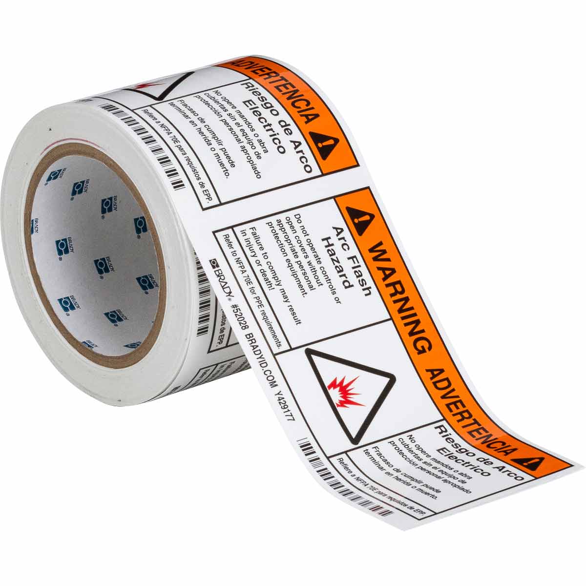 52028 B302 3.5X5 ARC FLASH WRN EN/SP100/RL BOW