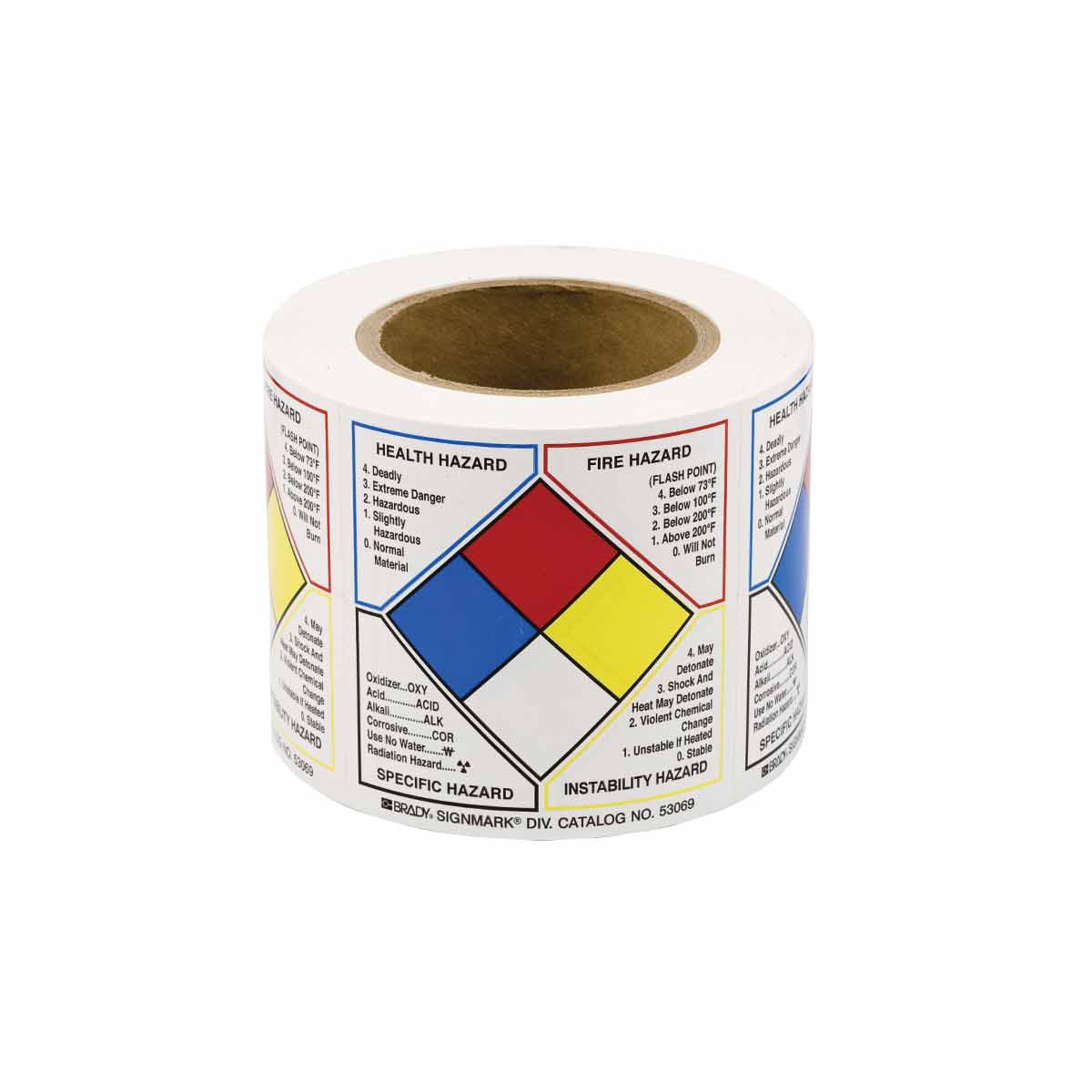 53069 B235 NFPA LABEL 4"X4" 500/ROLL