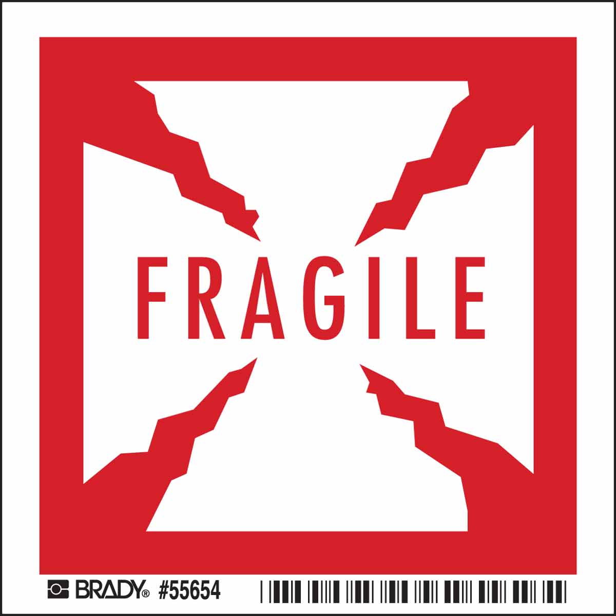 55654 LABEL, HZMT,FRAGILE 4X4,RED/WHT 500/RL