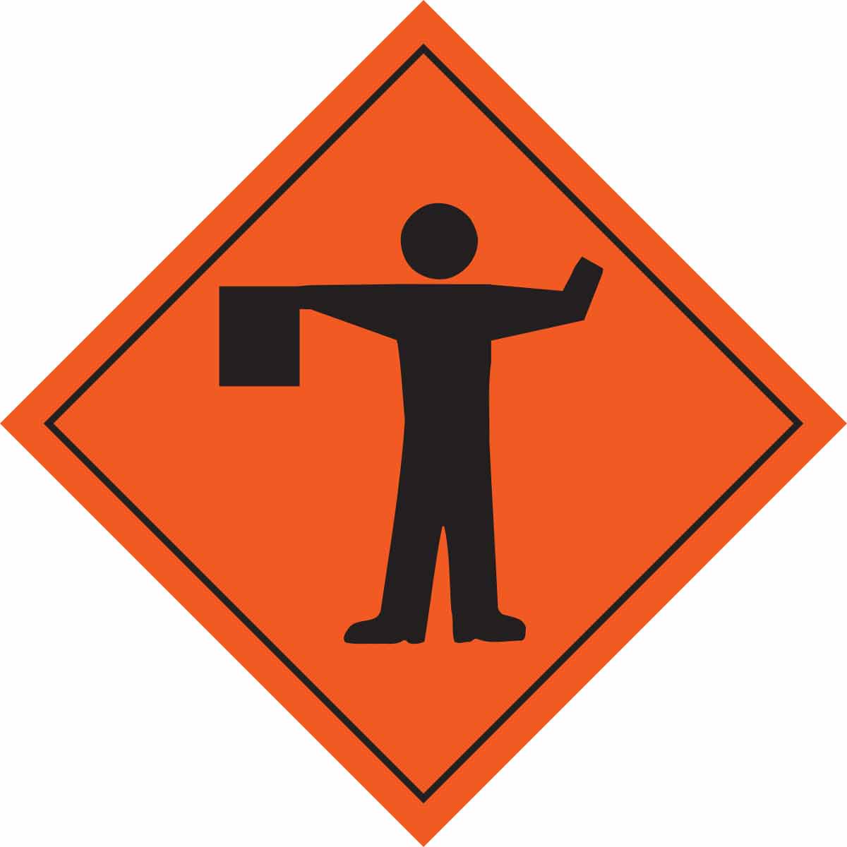 56795 SIGN, PIC OF FLGR,BLK/ORG,36X36REF