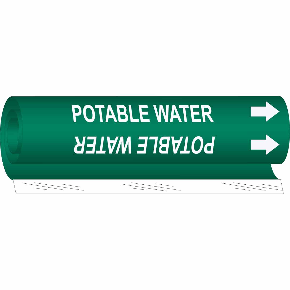 Legend Potable Water Wrap Around Pipe Marker Brady 5744-O High Performance 