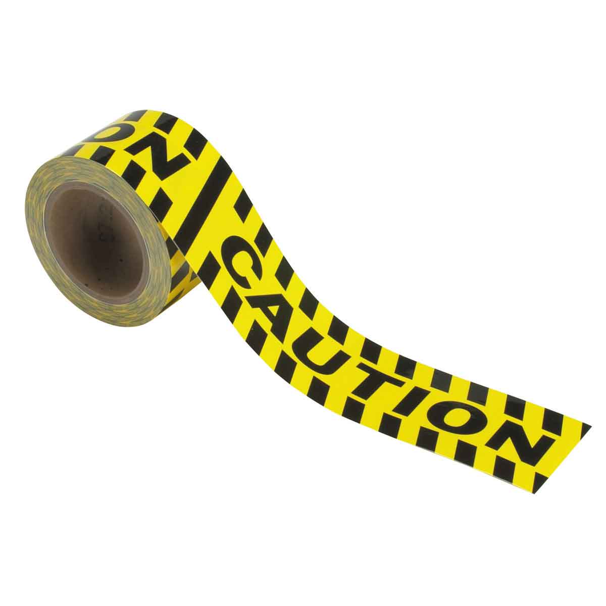58255 B950 3"X60' BLK/YEL CAUTION AISLE TAPE