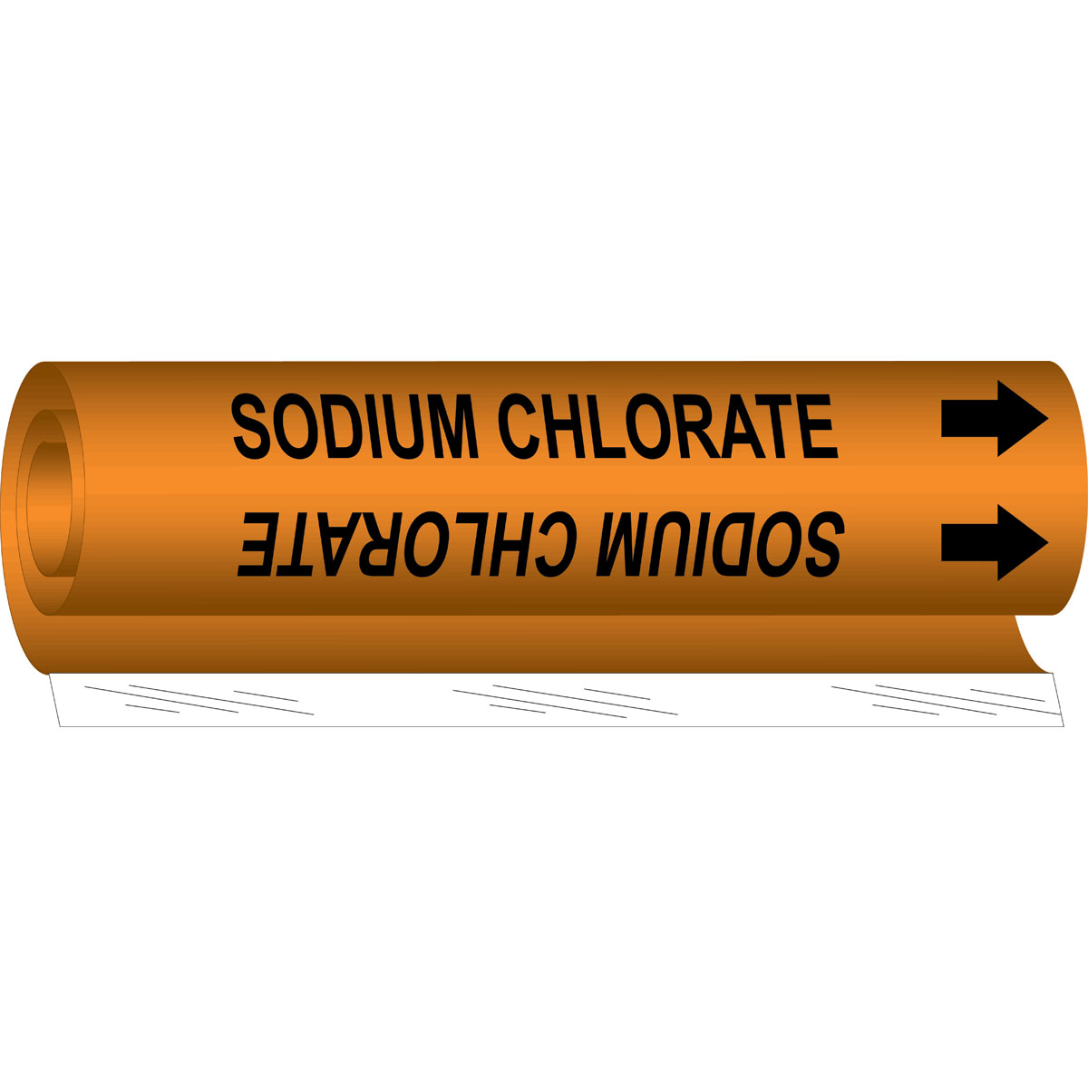 Legend Sodium Chlorate Legend Sodium Chlorate Black On Orange Pvf Over-Laminated Polyester B-689 Wrap Around Pipe Marker Brady 5849-Ii High Performance 