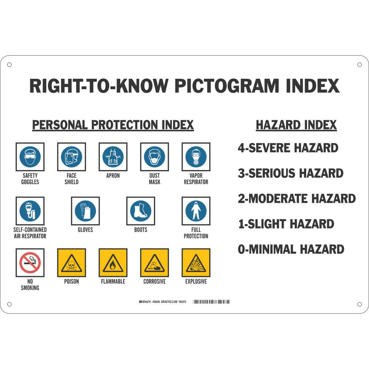 58595 PICTOGRAM EXPLANATION INDEX