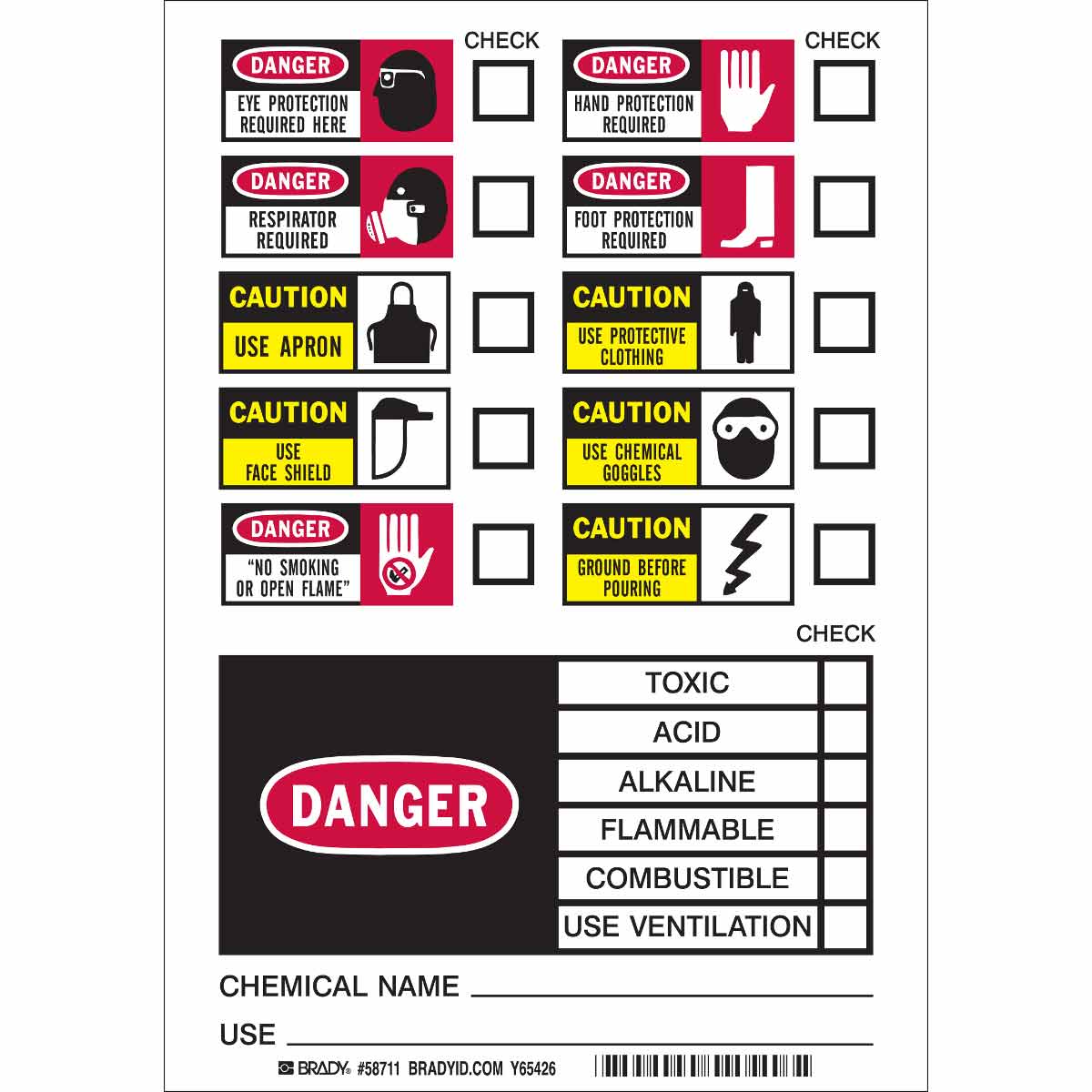 58711 PICTOGRAM CHECKLIST LABEL