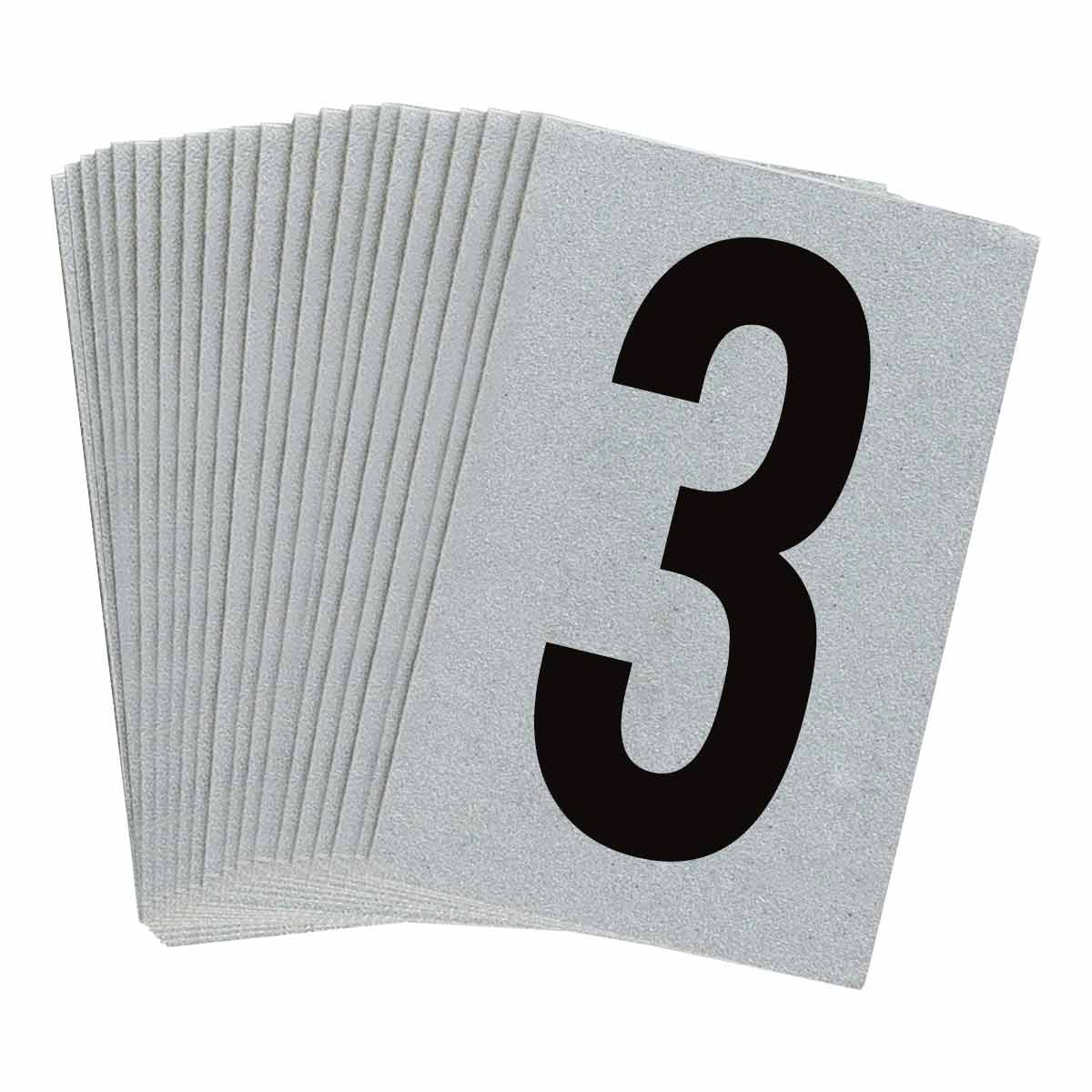 5900-3 1 in Plastic N&L Black on Silver 3 25/PK