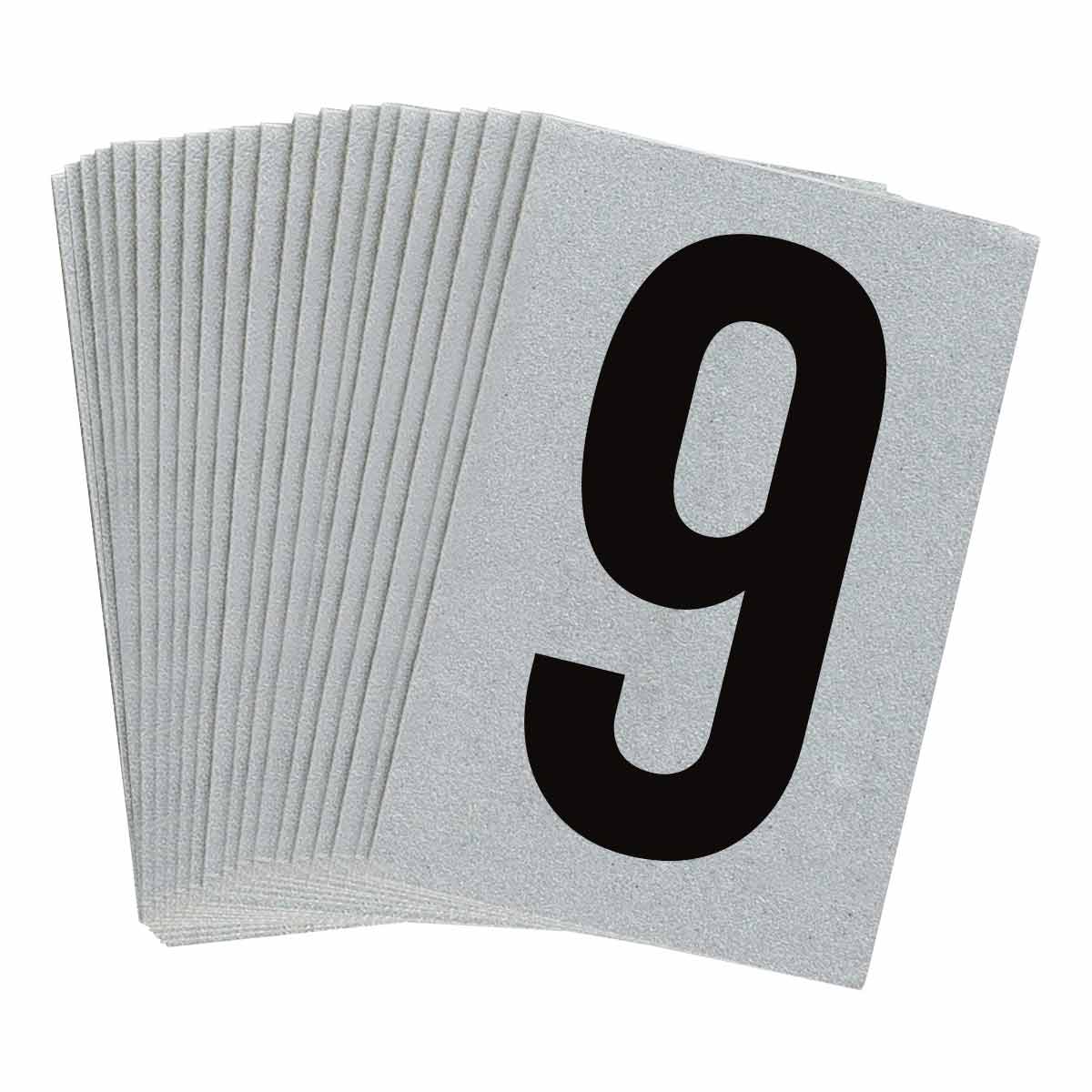 5900-9 1 in Plastic N&L Black on Silver 9 25/PK