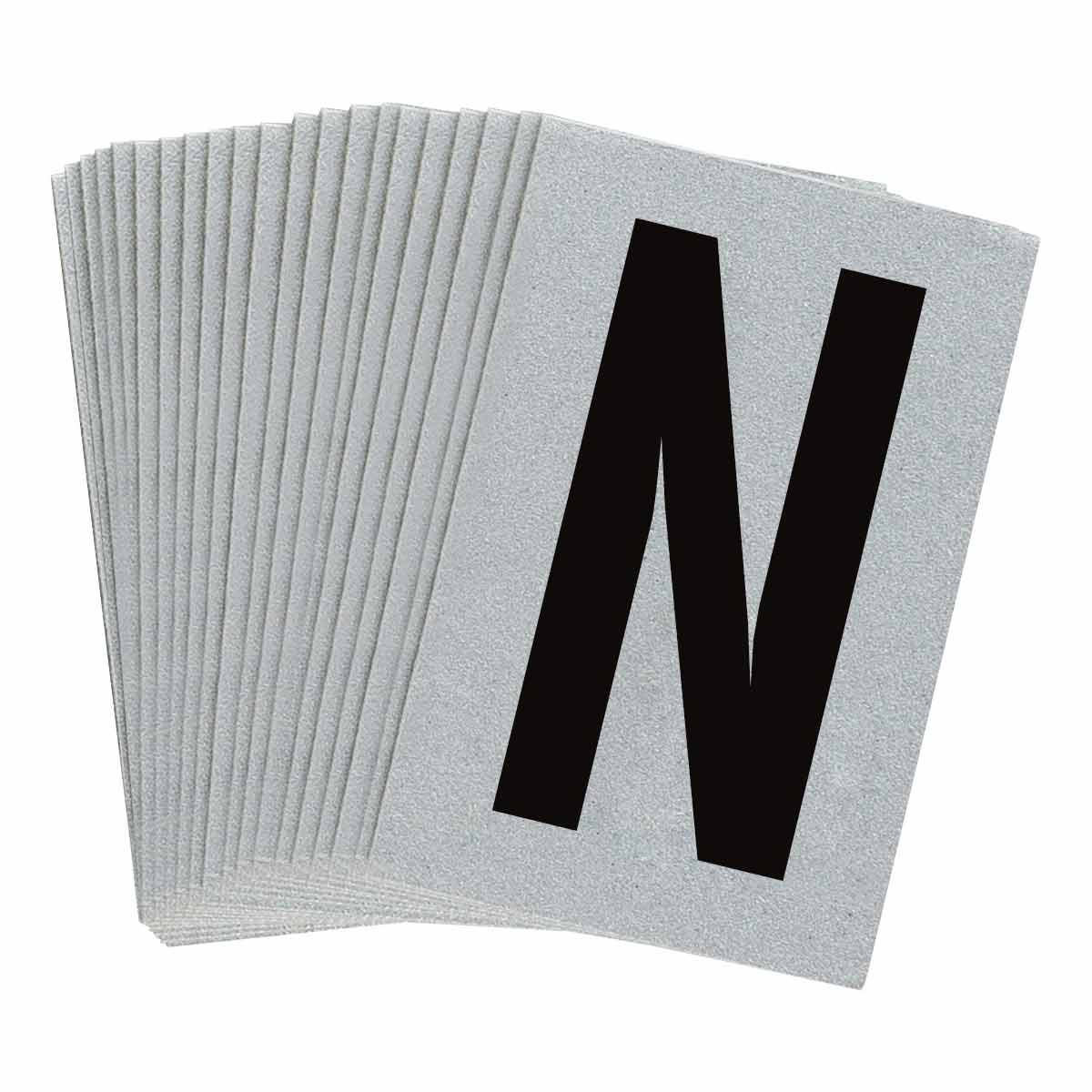 5900-N 1 in Plastic N&L Black on Silver N 25/PK