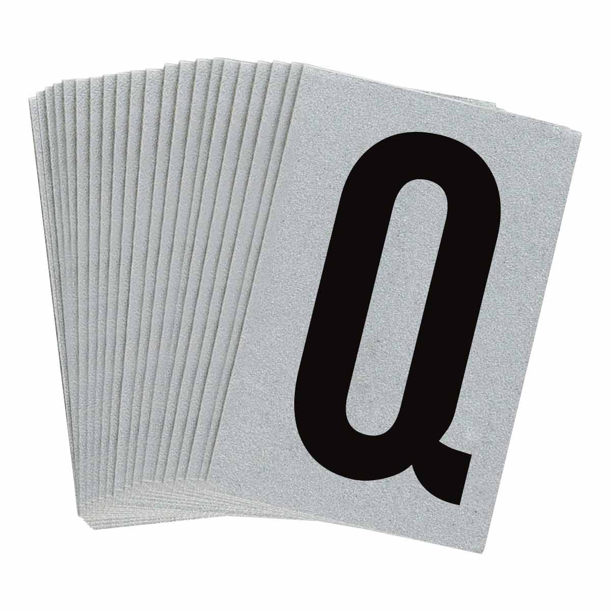 5900-Q 1 in Plastic N&L Black on Silver Q 25/PK