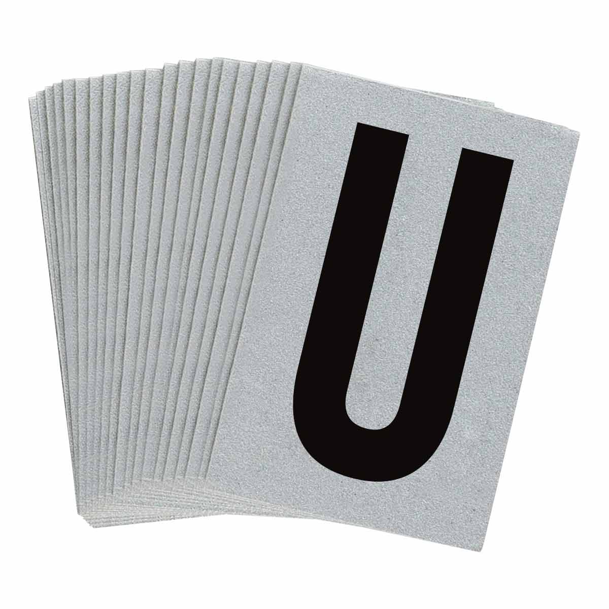 5900-U 1 in Plastic N&L Black on Silver U 25/PK