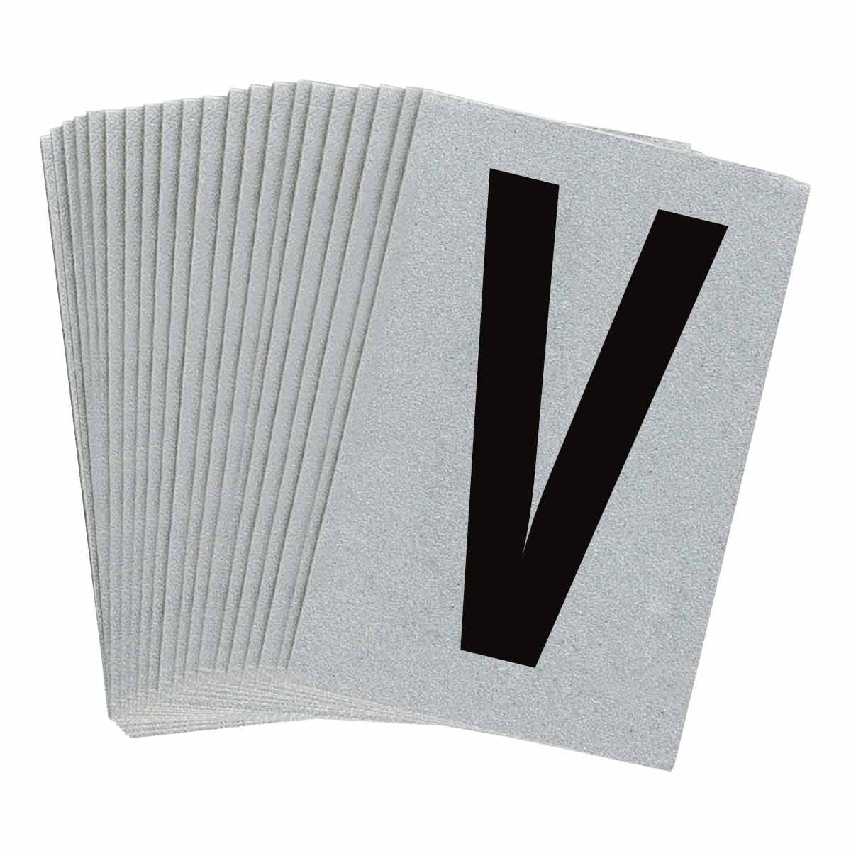 5900-V 1 in Plastic N&L Black on Silver V 25/PK