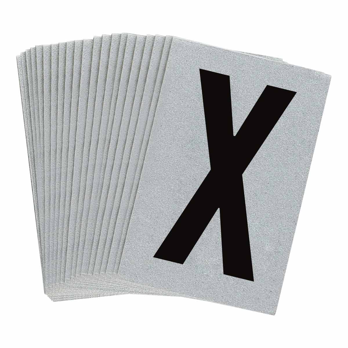 5900-X 1 in Plastic N&L Black on Silver X 25/PK